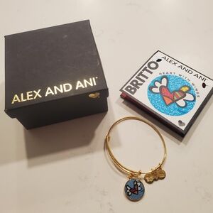 Alex and Ani Gold Bracelet with Heart Charm